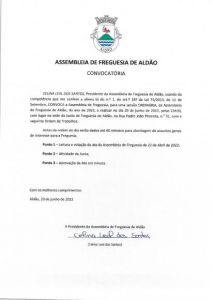 Assembleia de freguesia de 29 de junho de 2022
